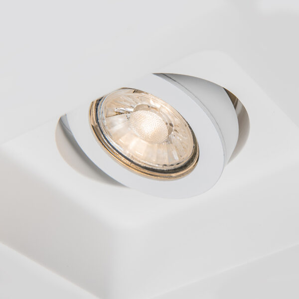 Inbouwspot wit 15 cm vierkant kantelbaar - Gypsy Stucco - Afbeelding 2