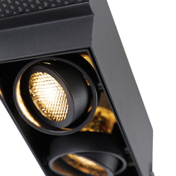 Inbouwspot zwart draai- en kantelbaar Trimless 2-lichts - Oneon Honey - Afbeelding 2