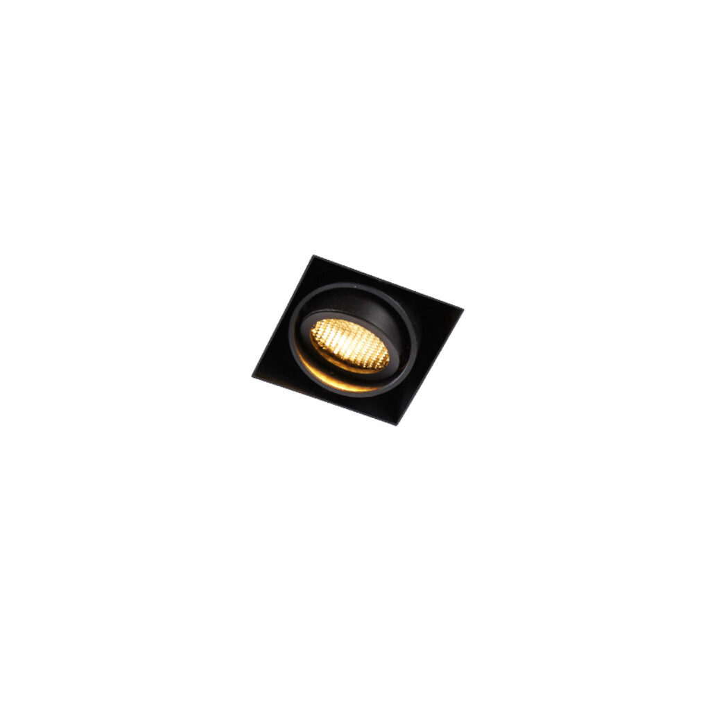 inbouwspots Inbouwspot zwart en kantelbaar Trimless Oneon Honey Staal Zwart is basisverlichting in huis. Dit armatuur wat inhoud dat er geen buitenrand om de