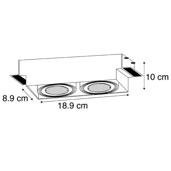 Inbouwspot zwart draai- en kantelbaar Trimless 2-lichts - Oneon Honey - Afbeelding 3