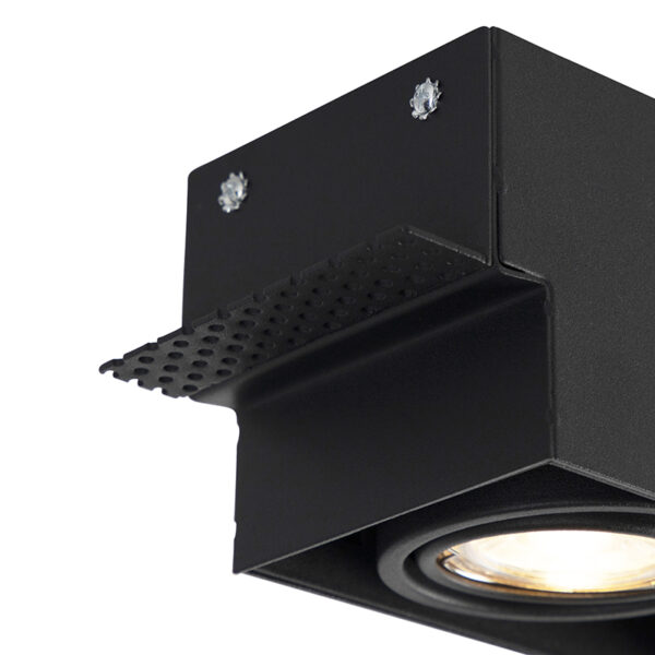 Inbouwspot zwart draai- en kantelbaar trimless 3-lichts - Oneon - Afbeelding 2