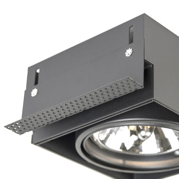 Inbouwspot zwart AR111 draai- en kantelbaar trimless - Oneon - Afbeelding 2