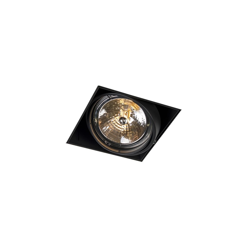 inbouwspots Inbouwspot zwart AR111 en kantelbaar trimless Oneon Staal Zwart Deze is de perfecte inbouwspot voor iedereen die een super strak plafond wil hebben