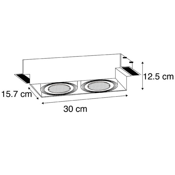 Inbouwspot zwart GU10 AR111 Trimless 2-lichts - Oneon Honey - Afbeelding 3