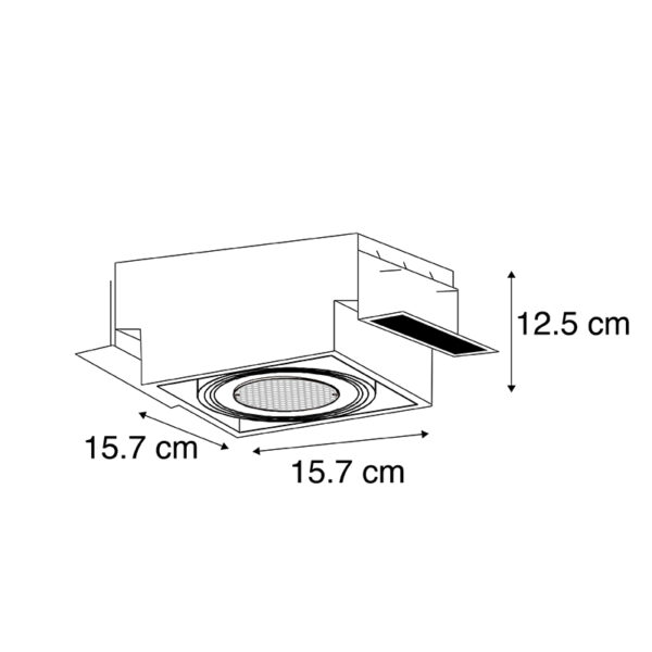 Inbouwspot zwart GU10 AR111 Trimless - Oneon Honey - Afbeelding 3