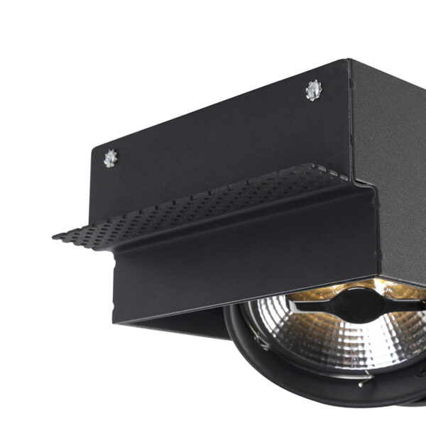 Inbouwspot zwart AR111 trimless 3-lichts - Oneon - Afbeelding 2
