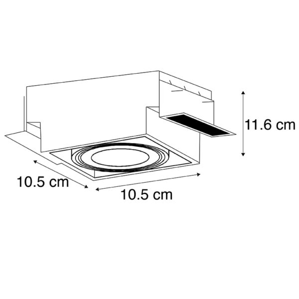 Inbouwspot zwart GU10 AR70 trimless - Oneon - Afbeelding 3