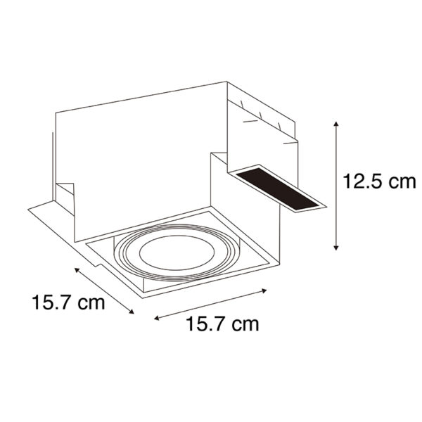 Inbouwspot zwart GU10 AR111 Trimless - Oneon - Afbeelding 3