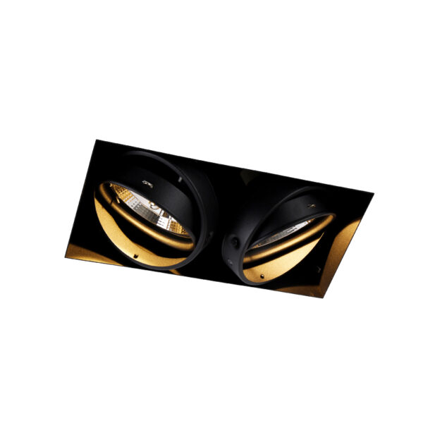 inbouwspots Inbouwspot zwart GU10 AR111 Trimless Oneon Staal Zwart Een tijdloze musthave in huis onze plafondspot. stijlvolle spot afgewerkt een strakke zwarte