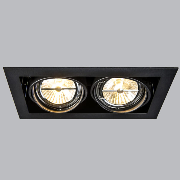 Inbouwspot zwart AR111 verstelbaar 2-lichts - Oneon - Afbeelding 2