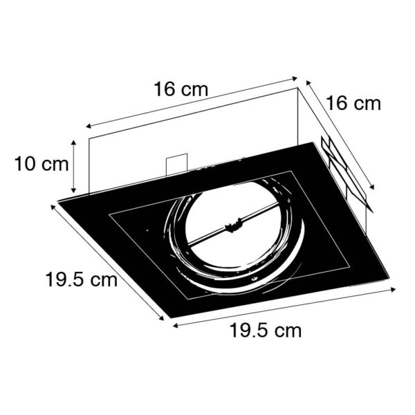 Inbouwspot zwart AR111 verstelbaar - Oneon - Afbeelding 3