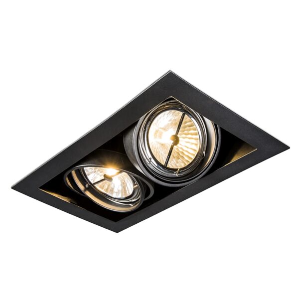 inbouwspots Inbouwspot zwart AR111 verstelbaar Oneon Staal Zwart Met deze inbouwspot haal je een stijlvol en luxueus design in huis. Hij heeft lengte van 343 cm