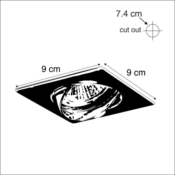 Moderne inbouwspot chroom kantelbaar set van 10 - Edu - Afbeelding 3