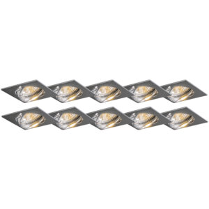 inbouwspots Moderne inbouwspot chroom kantelbaar set van 10 Edu Aluminium Chroom Deze hoort helemaal thuis in een modern interieur. Dankzij het krijgt hij echt