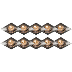 inbouwspots Moderne inbouwspot staal kantelbaar set van 10 Edu Aluminium Staal Deze hoort helemaal thuis in een modern interieur. Dankzij het krijgt hij echt