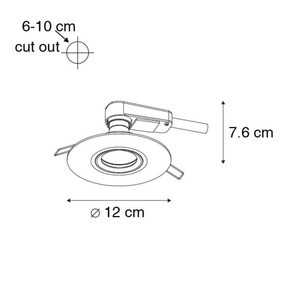 Moderne inbouwspot wit 12 cm - Buco - Afbeelding 3