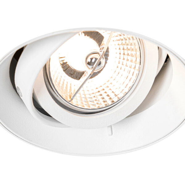 Moderne inbouwspot wit GU10 AR70 rond trimless - Oneon - Afbeelding 2