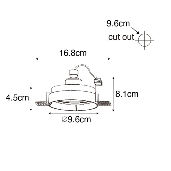 Moderne inbouwspot wit GU10 rond trimless - Oneon - Afbeelding 3