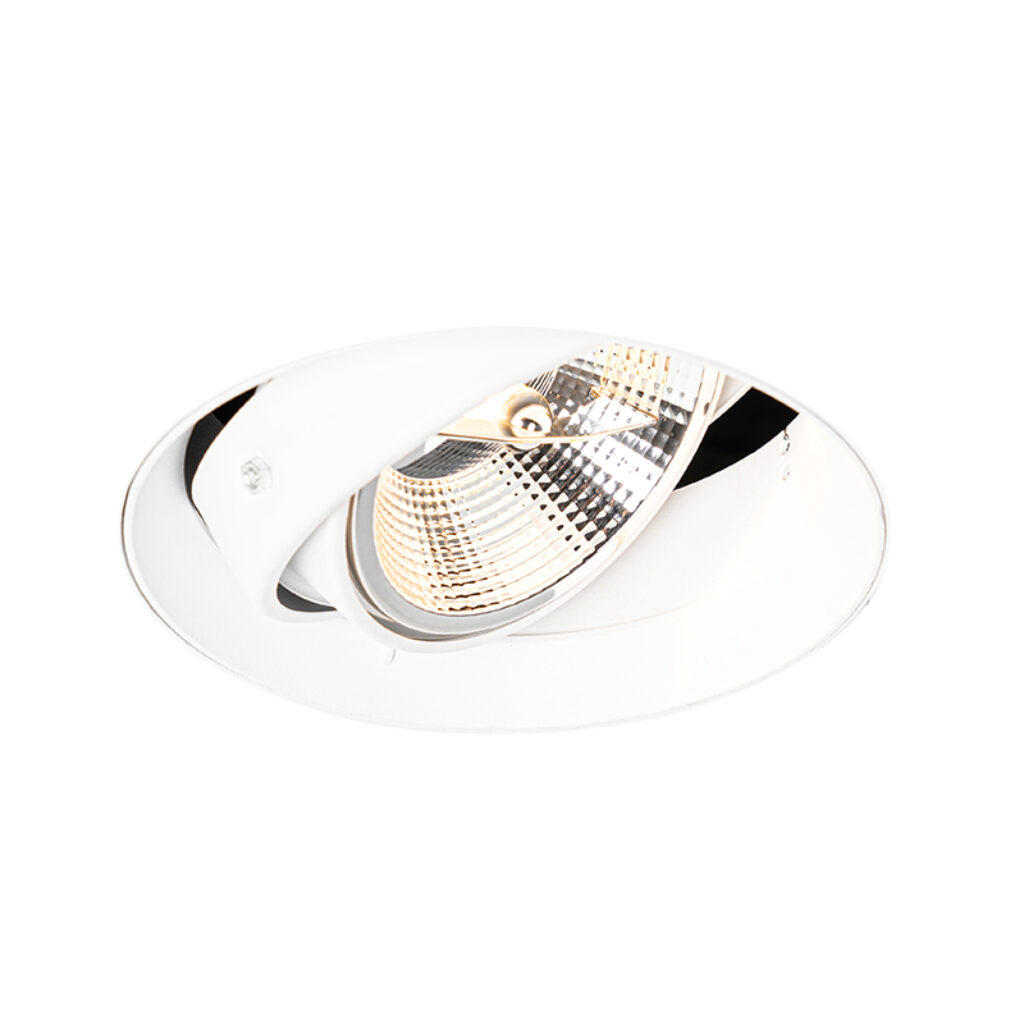 inbouwspots Moderne inbouwspot wit GU10 AR111 rond trimless Oneon Aluminium Wit is de perfecte voor in een modern interieur. Plaats er aantal op rijtje je