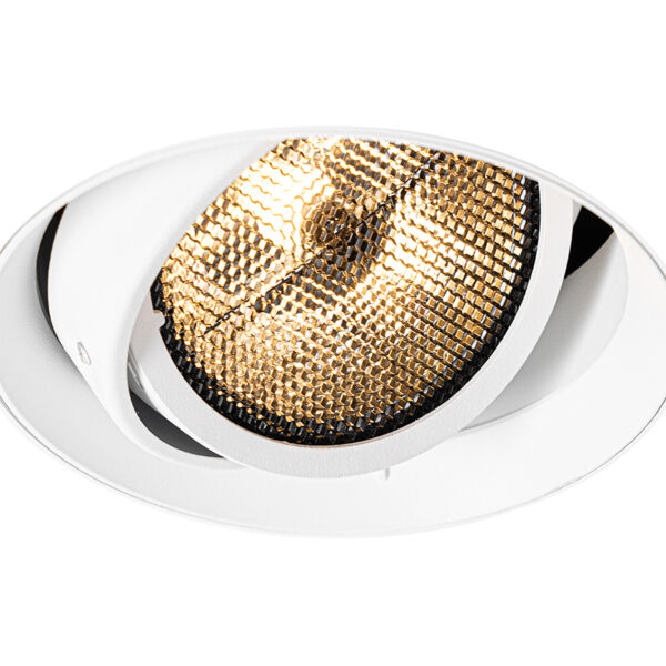 Moderne inbouwspot wit GU10 AR111 rond trimless - Oneon Honey - Afbeelding 2