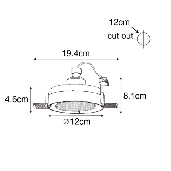Moderne inbouwspot wit GU10 AR70 rond trimless - Oneon Honey - Afbeelding 3