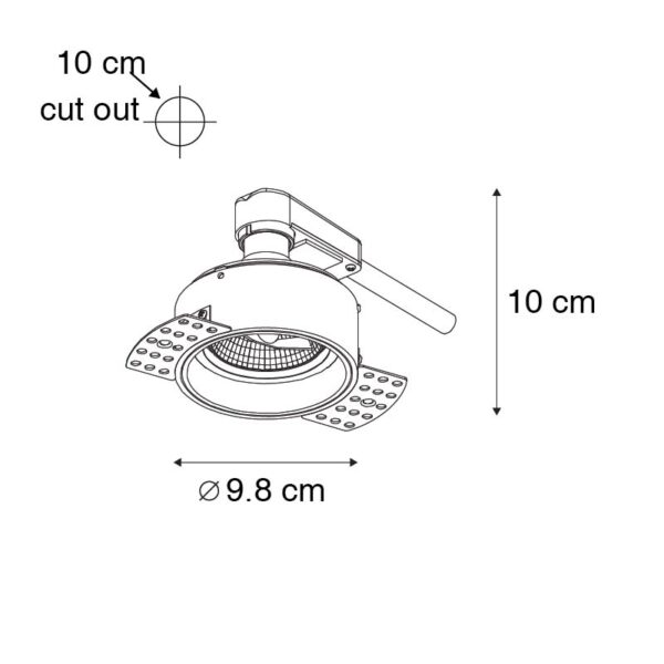 Moderne inbouwspot wit trimless - Impact 70 - Afbeelding 3