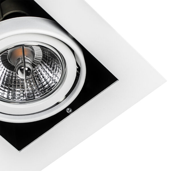 Moderne inbouwspot wit 2-lichts verstelbaar - Oneon 70 - Afbeelding 2
