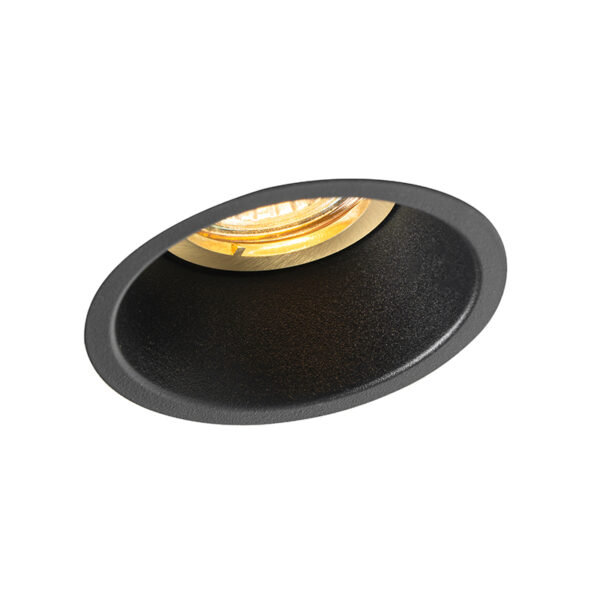 Moderne inbouwspot zwart met goud draai- en kantelbaar - Alloy - Afbeelding 2