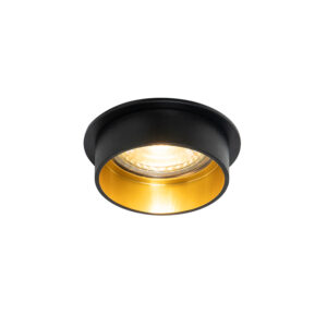 inbouwspots Moderne inbouwspot zwart met gouden binnenkant Insta Aluminium Zwart Een mooie zwarte als basisverlichting deze Insta. Hij is afgewerkt een waardoor
