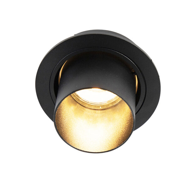 Moderne inbouwspot zwart rond kantelbaar - Installa - Afbeelding 2