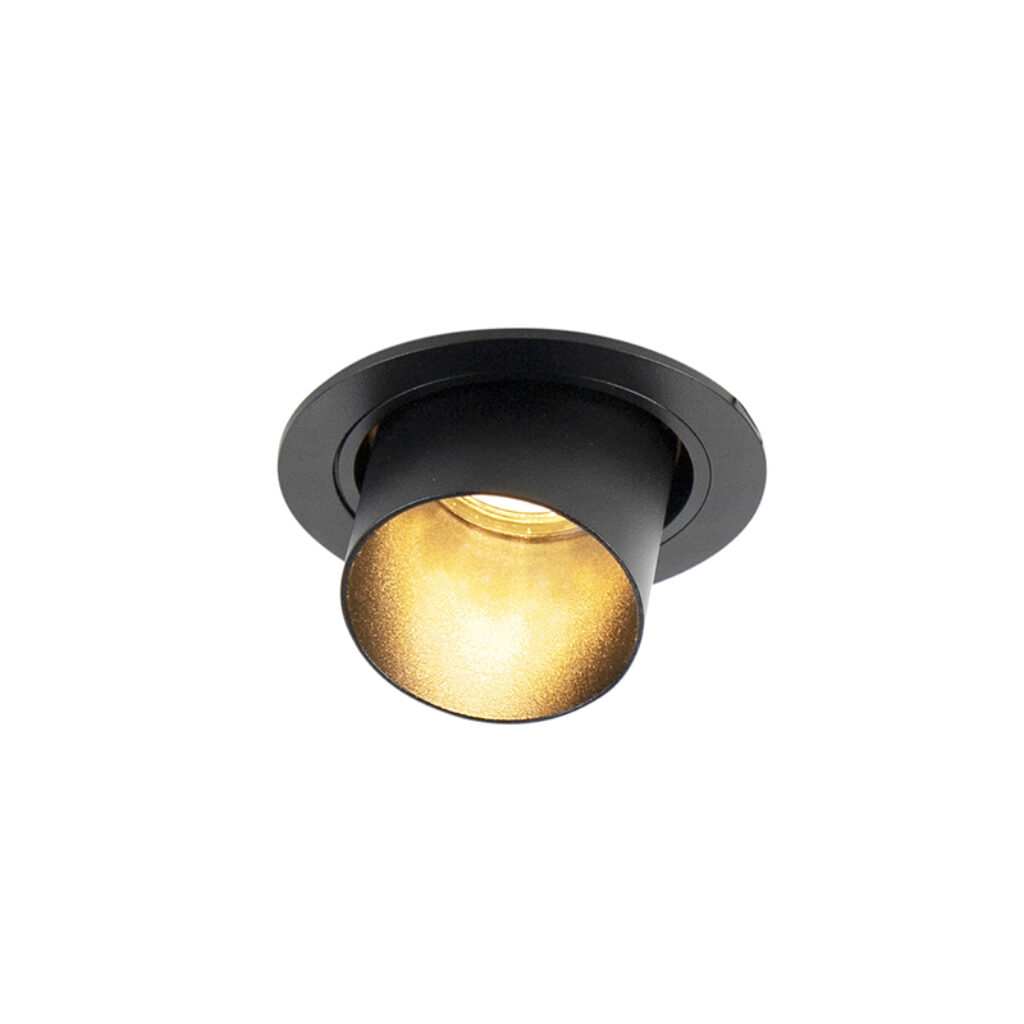 inbouwspots Moderne inbouwspot zwart rond kantelbaar Installa Aluminium Zwart De is een super moderne inbouwspot. zwarte kleur van de maakt hem erg tijdloos.