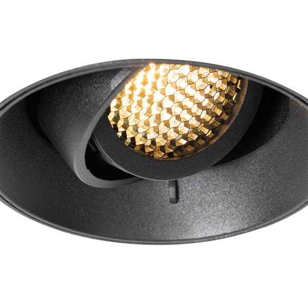 Moderne inbouwspot zwart GU10 rond trimless - Oneon Honey - Afbeelding 2