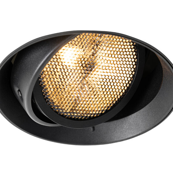 Moderne inbouwspot zwart GU10 AR111 rond trimless - Oneon Honey - Afbeelding 2