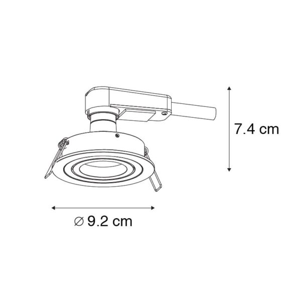 Moderne inbouwspot zwart - Rondoo - Afbeelding 3