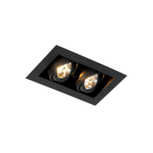inbouwspots Moderne inbouwspot zwart verstelbaar Oneon 70 Staal Zwart Met de geef je jouw interieur een moderne twist. De twee licht zijn apart van elkaar te