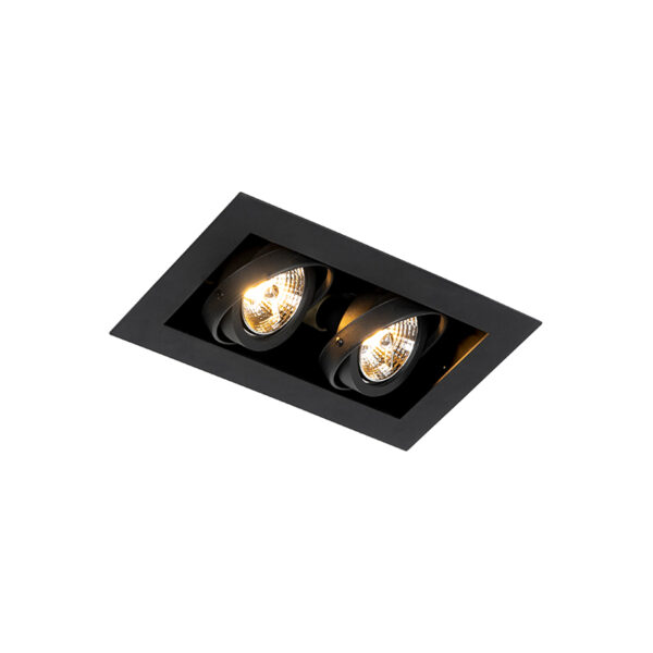 inbouwspots Moderne inbouwspot zwart verstelbaar Oneon 70 Staal Zwart Met de geef je jouw interieur een moderne twist. De twee licht zijn apart van elkaar te