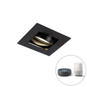 inbouwspots Moderne Smart inbouwspot zwart incl. WiFi GU10 Artemis Staal Zwart De is een tijdloze perfect in de keuken hal of woonkamer. spot en kantelbaar kan
