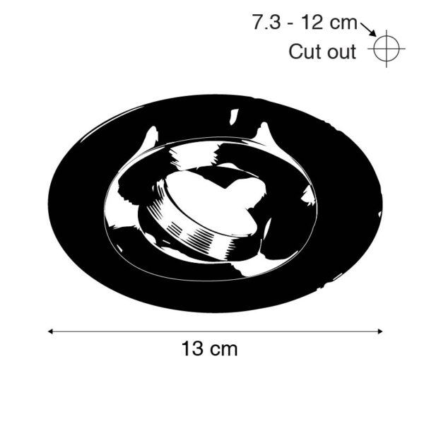 Ronde inbouwspot staal kantelbaar met opvulring - Edu - Afbeelding 3