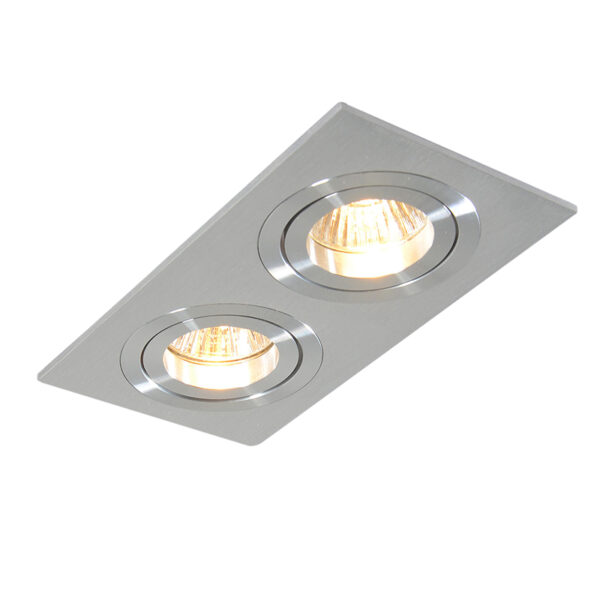 Set van 3 inbouwspots aluminium kantelbaar - Lock 2 - Afbeelding 2