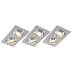 inbouwspots Set van 3 aluminium kantelbaar Lock 2 Aluminium Deze inbouwspot past volledig in een moderne omgeving hij staat leuk de hal of Met IP20 is deze