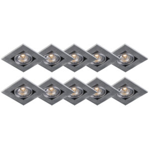 inbouwspots Set van 10 moderne staal 3 mm dik Qure Aluminium Staal Deze past volledig in een omgeving hij staat leuk de hal of Een extraatje aan deze inbouwspot