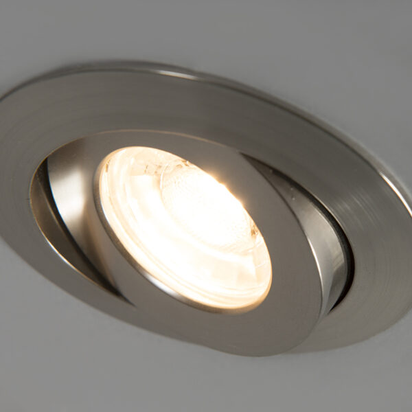 Set van 3 inbouwspots staal incl. LED IP44 - Relax LED - Afbeelding 2