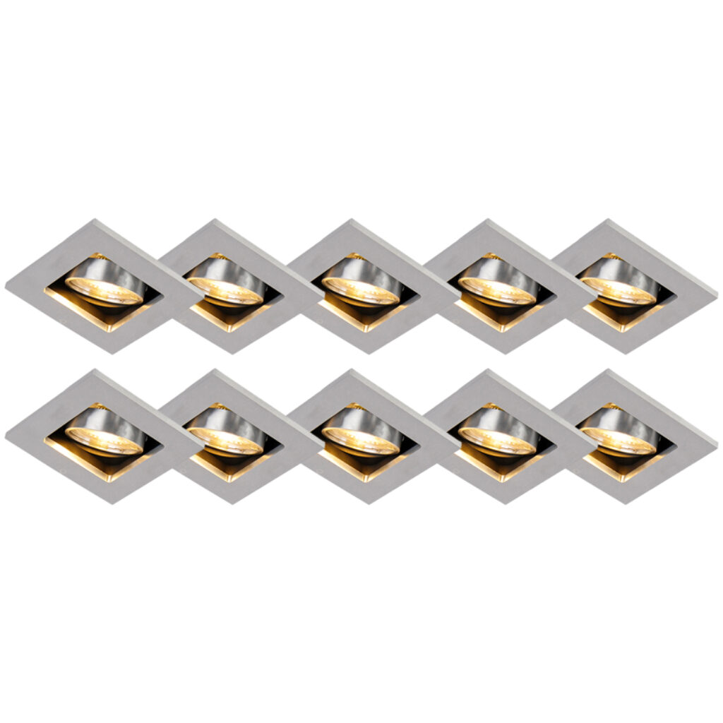 inbouwspots Set van 10 staal Qure Aluminium Staal Deze past volledig in een moderne omgeving hij staat leuk de hal of Met IP20 is deze inbouwspot enkel geschikt
