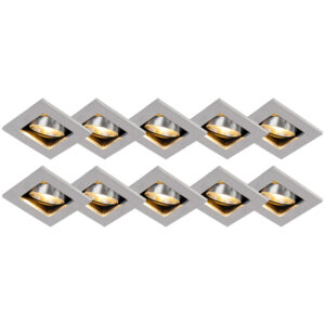 inbouwspots Set van 10 staal Qure Aluminium Staal Deze past volledig in een moderne omgeving hij staat leuk de hal of Met IP20 is deze inbouwspot enkel geschikt