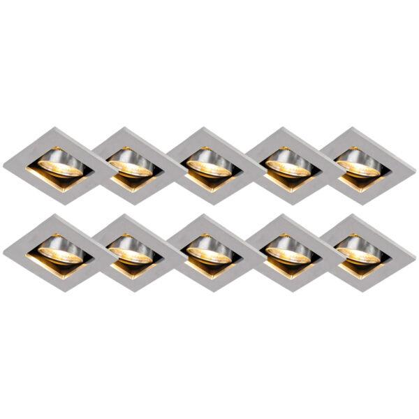 inbouwspots Set van 10 staal Qure Aluminium Staal Deze past volledig in een moderne omgeving hij staat leuk de hal of Met IP20 is deze inbouwspot enkel geschikt