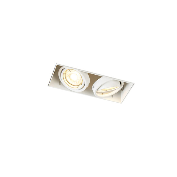 Set van 3 inbouwspots wit GU10 kantelbaar trimless 2-lichts - Oneon - Afbeelding 2