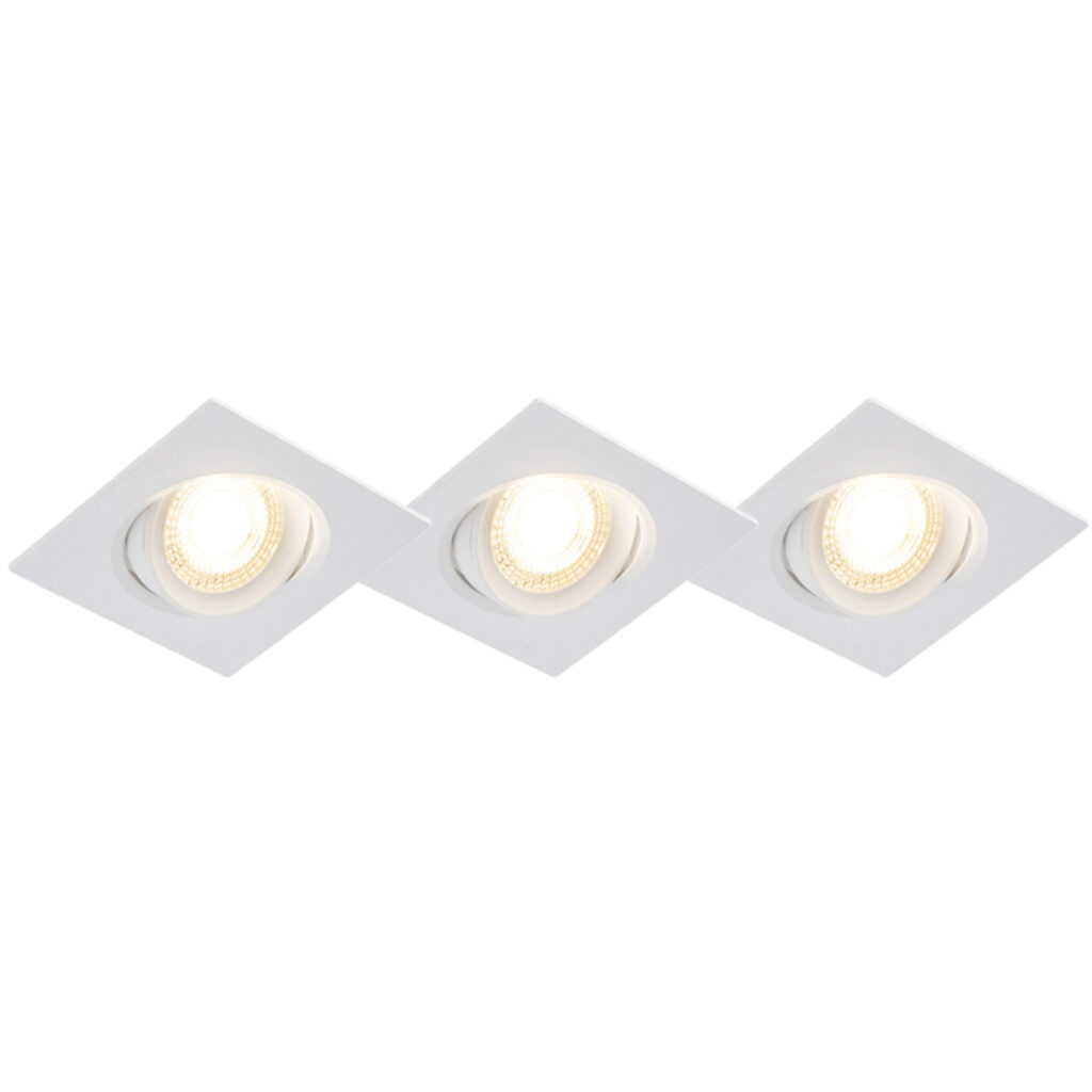 inbouwspots Set van 3 wit incl. LED dimbaar Miu Kunststof Wit Deze is een strakke moderne inbouwspot. De witte kleur maakt hem erg Hij driestaps met je kan dus
