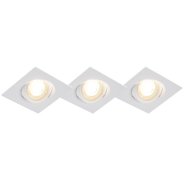 inbouwspots Set van 3 wit incl. LED dimbaar Miu Kunststof Wit Deze is een strakke moderne inbouwspot. De witte kleur maakt hem erg Hij driestaps met je kan dus