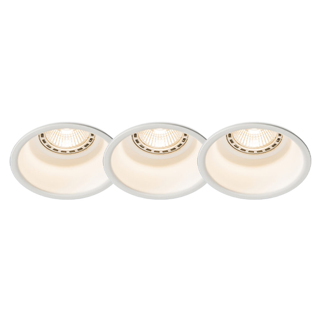 inbouwspots Set van 3 wit rond Dept Aluminium Wit