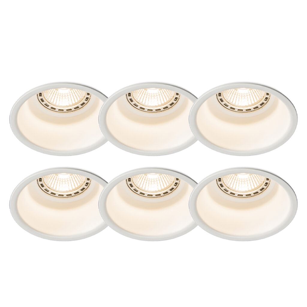 inbouwspots Set van 6 wit rond Dept Aluminium Wit